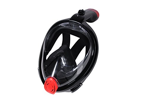 Original Gerneration 180Â°View Panoramic Full Face Snorkel Mask,Breathe Freely with Long Foldable Tube,Anti-Fogging, Anti-Leaking, See More with a Larger Viewing Area (Black, L/XL)