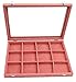 Wuligirl Jewelry Tray Velvet Clear Lid Jewelry Organizer Box Stackable Jewelry Storage Display Tray Holder Showcase (12 Grid)
