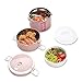 YBOBK HOME Bento Box, Stainless Steel Insulated Microwave Safe Stackable Bento Lunch Box Container with Bag and Spoon for Adults (Pink)