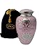 Custom Engraved Pink Adult Human Funeral Cremation Urn, Memorial Urns w/velvet bag and Personalization