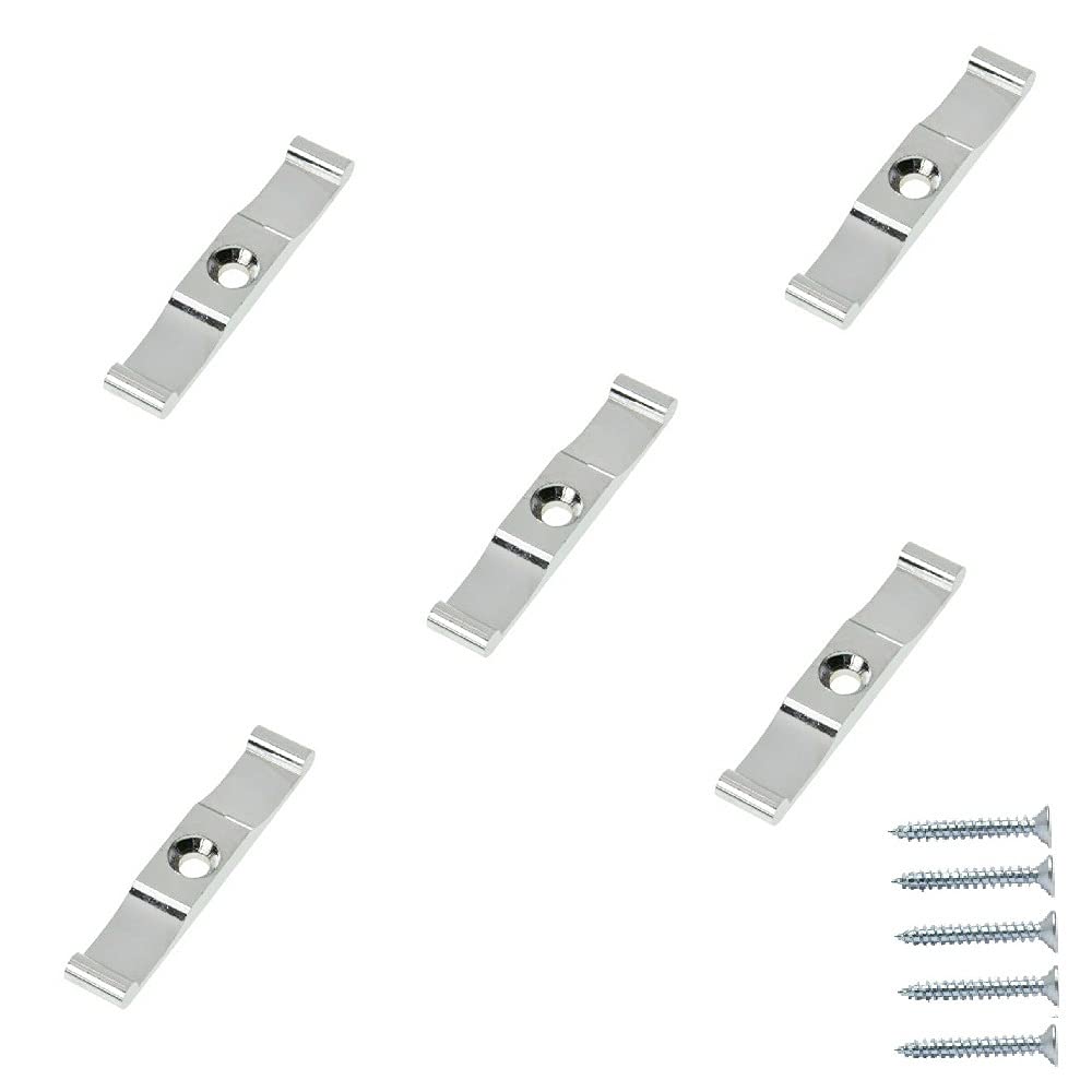TERF® 5 Pcs Chrome Turn Buttons 38mm [ 1.5'' ] Cabinet Cupboard Wardrobe Latch Catch Lock Gate Shed Door Rabbit Hutch Thumb Turn Button with Fixing Screw