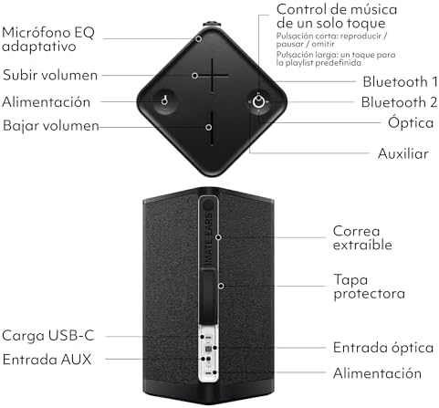ULTIMATE EARS HYPERBOOM, Altifalante Bluetooth sem fios portátil, Altifalante potente, Graves soberbos, Resistente à água IPX4, raio de ação de 45m - Preto
