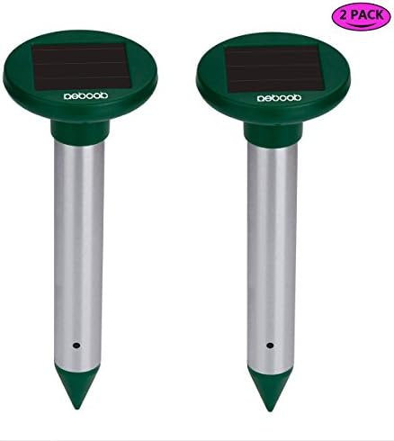 NETCAT Mole Repeller Solar Sonic Mole Repellent Repel Mole Gopher Vole Rodent Repeller Spike Waterproof (2 Pack)