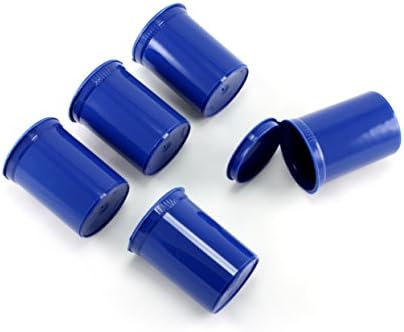 Skyway Viper Waterproof Airtight Smell Proof Stash Box Odor Sealing Container Prescription Vial Bottle with Child Resistant Squeeze Top Cap 3.75 OZ 30 Dram - Set of 5 (Blue)