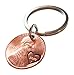 2010 Penny Keychain With Heart Around Year; Engraved Couples Keychain, 14 Year Anniversary