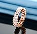 OPALBEST CZ Ring,Cubic Zirconia Band Emerald Cut Eternity Ring Band for Women Men