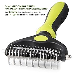 SQRTPGD Pet Deshedding Brush, 2 Sided Undercoat