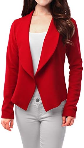 FASHIONOLIC Womens Light Weight Casual Work Office Open Front Blazer Cardigan Jacket Made in USA (S-3X)