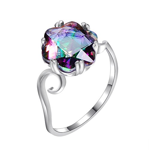 925 sterling silver top mystic rainbow stone ring ,simp…