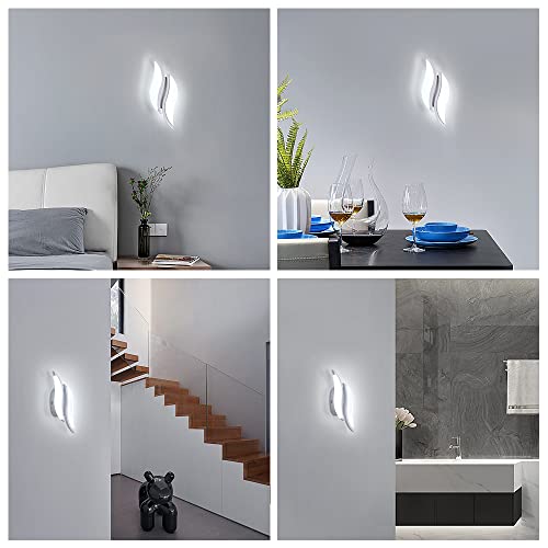 Goeco LED Indoor Wall Light 12 W Modern Acrylic for Bedroom Living Room Bathroom Corridor, Cool White Light 6500K