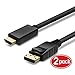GearIT AZ-AV-DP-HDMI-10FT-2PK 2-Pack, Gold Plated DisplayPort to HDMI HDTV Cable 10 Feet (DP to HDMI) 1920x1200 / 1080P Full-HD 28 AWG, Black