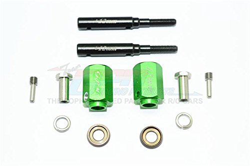 Traxxas TRX-4 Trail Defender Crawler Upgrade Parts Harden Steel Extended Length Front / Rear Stub Axle +17mm Hex - 1Pr Set Green
