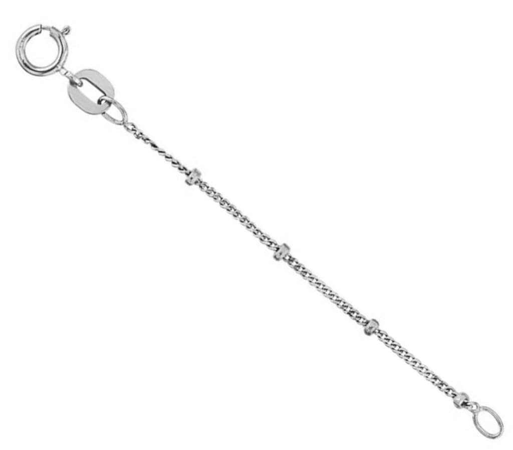 1.00mm 14K White Gold Beaded Curb Chain 