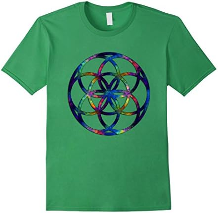 Mens Seed of Life Sacred Geometry Fractal Psychedelic Festival  Small Grass