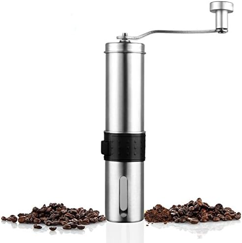 AOSHR Stainless Steel Manual Coffee Grinder with Adjustable Ceramic Conical Burr for Home, Traveling, Camping