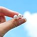 TGNEL Pearl Earrings Studs Stainless Steel, Round White Simulated Shell Pearl Earrings hypoallergenic for Women Sensitive Ears Pure Titanium Earring Backs Included (8mm White)