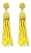 NLCAC Women's Beaded tassel earrings Long Fringe Drop Earrings Dangle Yellow