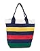 HUDSON'S BAY COMPANY Multi Stripe Canvas Tote: NAVY