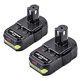 P102 2500mAh for Ryobi 18v Lithium Ion Battery P108 P103 P105 P107 P109 P104 P100 P122 Replacement for Ryobi 18 Volt 5.0Ah One+ Plus Cordless Tools-2Packs