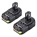 P102 2500mAh for Ryobi 18v Lithium Ion Battery P108 P103 P105 P107 P109 P104 P100 P122 Replacement for Ryobi 18 Volt 5.0Ah One+ Plus Cordless Tools-2Packs