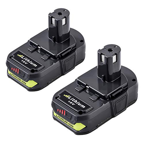 P102 2500mAh for Ryobi 18v Lithium Ion Battery P108 P103 P105 P107 P109 P104 P100 P122 Replacement for Ryobi 18 Volt 5.0Ah One+ Plus Cordless Tools-2Packs