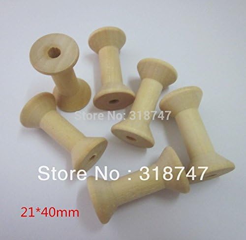 Natural Color Wooden Bobine Classic Style DIY Tool Wood Roll Spool (21x40mm 3pcs)