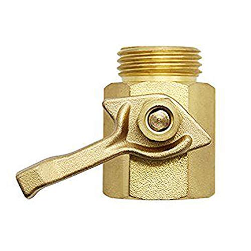 Highmoor Heavy Duty 3/4" Brass Shut Off Valve Garden Hose Thread Connector Water Flow Control 2pcs