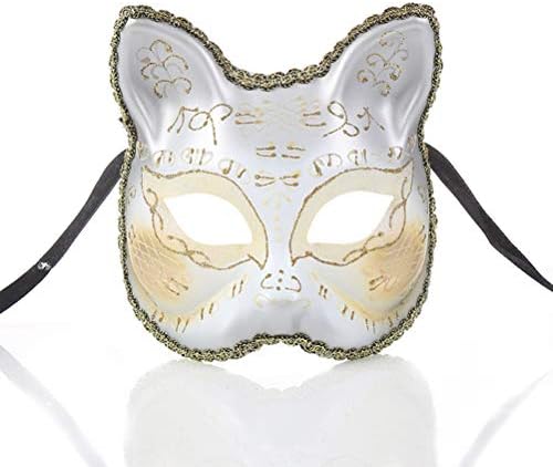 クリエイティブ仮面舞踏会マスク大人の半分顔マルディグラ漫画ヴェネツィア動物猫塗装マスクゴールドパターンとレース17 X 16 5 Cm Lightblue B07prjwtl8 7円 人気海外一番 100 品質保証 全品送料無料 即日出荷 Sale開催中