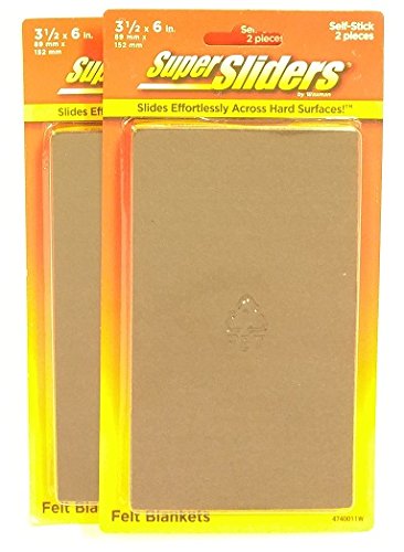 SoftTouch Self-Stick Furniture Felt Sheet for Hard Surfaces to Cut into Any Shape (4 Sheets) - Brown, 3-1/2" x 6" sheets