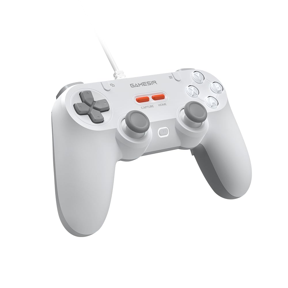 GameSir Tegenaria Lite Wired Game Controller For Switch, Android, iOS, PC, Steam With Retro 90s Design, Hall Effect Sticks, 1000Hz Polling Rate, Dual Rumble Motors, Mappable Back Buttons, Ultra-Low Latency, Ergonomic Design -Serene White