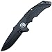 Eafengrow CSS-333 Folding Hunting Knives Bearing D2 Blade Knife and All Steel Handle Full CNC Machining Carved Outdoor Pocket Knife (Black)