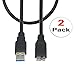 SaiTech IT [2-Pack] 35CM (1 Feet) USB 3.0 Micro Cable A to Micro B high Speed up to 4.8Gbps Data Transfer Cable for External Hard Drives