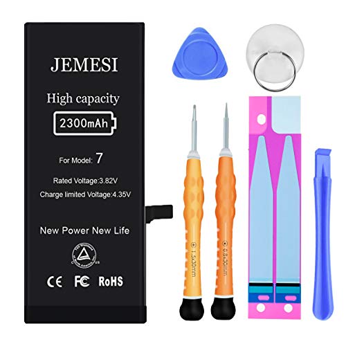 2300mAh Ultra High Capacity Battery for iPhone 7, JEMESI Replacement Battery with Professional Repair Tools and Install Manual-1 Year Warranty