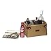 TOURBON Canvas and Leather Bicycle Basket Bike Front Handlebar Bag
