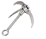 DEWEL Grappling Hook Outdoor Survival Gravity Carabiner with 3 Folding Sawtooth Claws Multi-function Collapsible Stainless Steel Anchor for Climbing, Hiking, or Tree Limb Removal