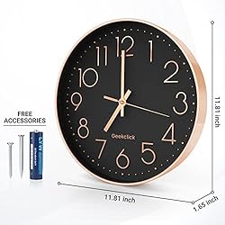 Geekclick 12" Wall Clock [Battery Included], Silent