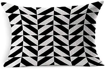 Tiling Artistic Geometric Pattern Simple Black Op White Abstract Wall Chevron Decal Modern Decorating Floor Geo Rectangle Pillow Covers 12x20 for Novelty for Girls