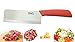 JJMG Ceramic Meat Cleaver Knife Sharp Durable Twice Thicker than Leading Brands non-slip grip Handle Zirconium Blade Cut Slice Dice Steak Pork Chicken Cheese Rust Wear Resistance (Orange)