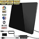 [2019 Newest] HD Antenna,HD Digital Indoor TV Antenna Version, 150 Mile Range HDTV Antenna with Amplifier Signal Booster for 1080P 4K Free TV Channels, Amplified 17ft Coax Cable