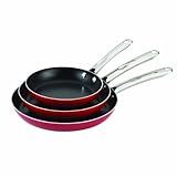 Farberware Aluminum Nonstick 3-Piece Skillet Set, Red (Kitchen)