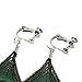 KISSPAT Native Peacock Bohemian Clip On Blue Feather Dangle Earrings for women