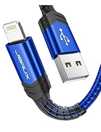 Lightning iPhone Charger Cable 2-Pack 6ft, JSAUX [Apple MFi Certified] Nylon Braided Fast Charging Cord Compatible with iPhone 11 Xs Max X XR 8 7 6s 6 Plus SE 5 5s 5c, iPad, iPod - Blue