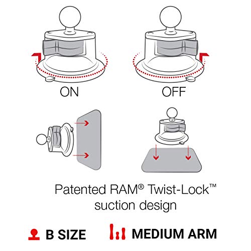 RAM MOUNTS RAM-B-166-UN8U X-Grip with RAM Twist-Lock Suction Cup Mount for 7