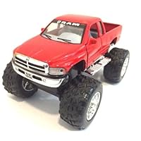 MW082 Dodge Ram 1500 V8 Pickup Monster Truck Off Road 1:44 Scale diecast RED Pull Back