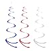 National Day Twinkle Patriotic Shooting Stars Hangings Swirl Decorations Red Blue White 4th of July Presidents Day Birthday Party Decorations, 30pc