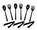 Party Essentials Plastic Party Buffet Serving Utensils Kit, Spoons/Forks/Tong, 40-Piece, Black
