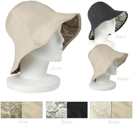 Amazon 髪型が崩れにくいオシャレなuvレース帽子 オリーブ Uv対策2wayリバーシブル小顔帽子 ビューティー 通販