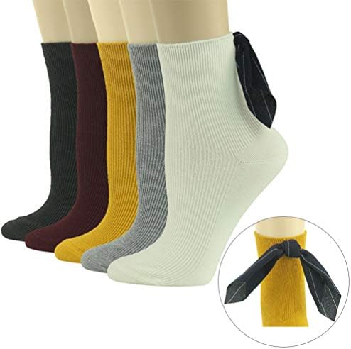 Funcat Women's Lace Ruffle Frilly Colorful Floral Cotton Casual Novelty Ankle Socks 4/5/6 Pairs