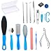 Professional Pedicure Tools Kit, 20 in 1 Stainless Steel Pedicure Foot Supplies Set, Foot Files Callus Dead Skin Remover, Pedicure Foot Spa Tools at Home or Salon for Women & Men(Blue)