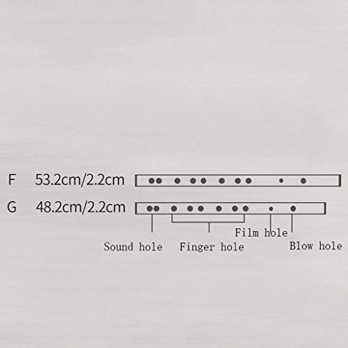 Zyj Refined Beginner Bitter Bamboo Flute Men and Women Green Jade Flute F T Adjustable Adult Student Flute (Size : G Tone)